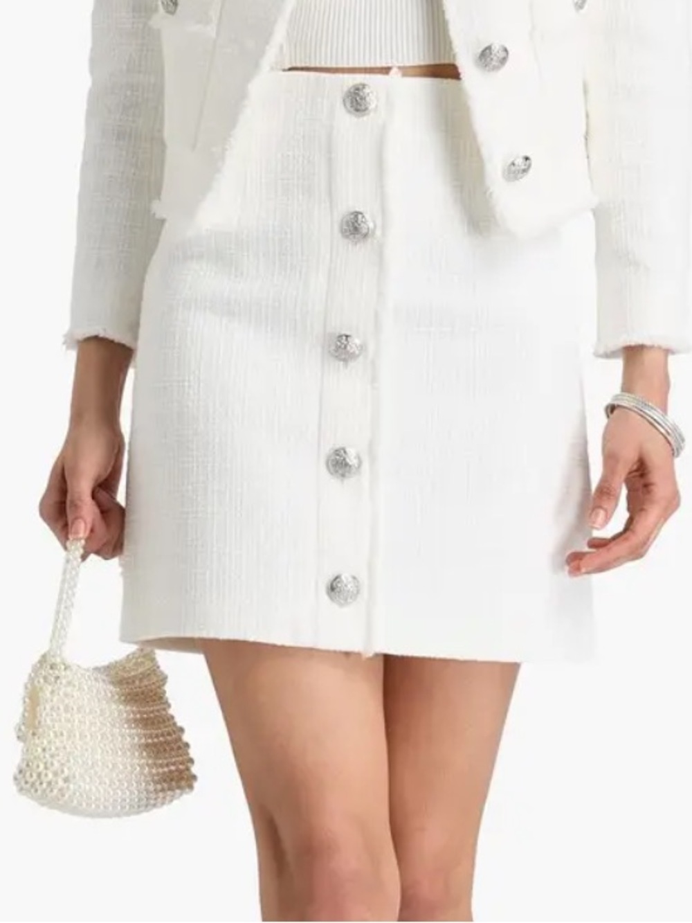 Veronica Beard Melia Skirt in Off White